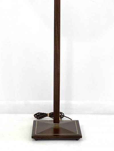 Gerald Thurston RARE WALNUT AND BRASS INLAY FLOOR LAMP