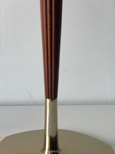Gerald Thurston Vintage Modern Lamp in Walnut and Brass