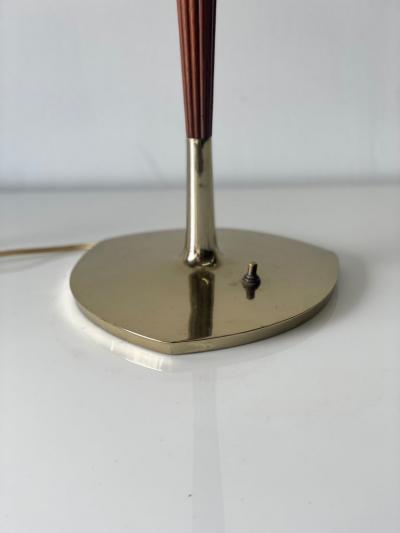 Gerald Thurston Vintage Modern Lamp in Walnut and Brass
