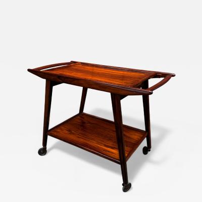 Geraldo de Barros Bar Cart in Hardwood Formica Geraldo de Barros for Unilabor 1960s