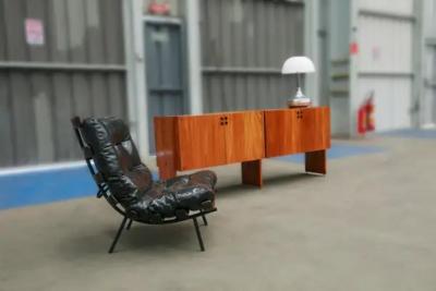 Geraldo de Barros Brazilian Mid Century Credenza in Hardwood by Geraldo de Barros c 1970s