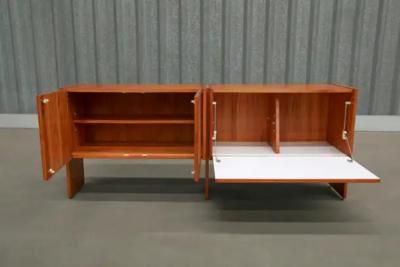 Geraldo de Barros Brazilian Mid Century Credenza in Hardwood by Geraldo de Barros c 1970s
