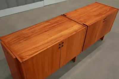 Geraldo de Barros Brazilian Mid Century Credenza in Hardwood by Geraldo de Barros c 1970s