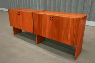 Geraldo de Barros Brazilian Mid Century Credenza in Hardwood by Geraldo de Barros c 1970s