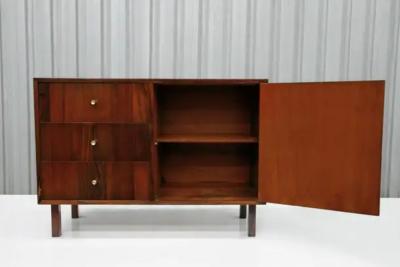 Geraldo de Barros Brazilian Modern Chest in Hardwood Brass by Geraldo de Barros 1950s Brazil