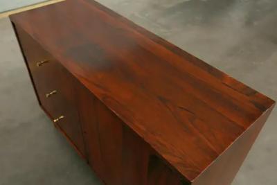 Geraldo de Barros Brazilian Modern Chest in Hardwood Brass by Geraldo de Barros 1950s Brazil