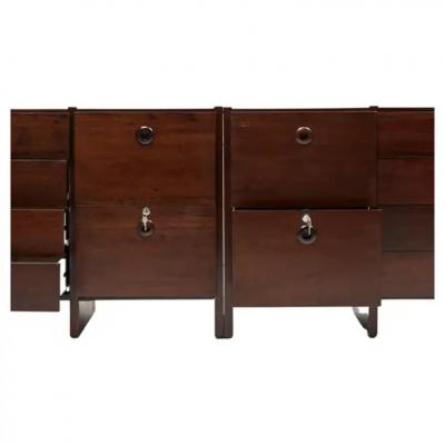Geraldo de Barros Brazilian Modern File Cabinet Pair in Wood by Geraldo de Barros c 1970 Brazil