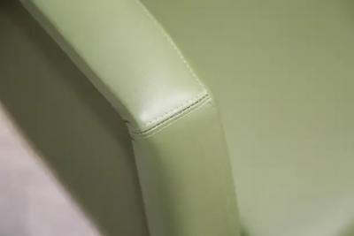 Geraldo de Barros Brazilian Modern Pair of Armchairs in Green Leather Geraldo de Barros c 1970s