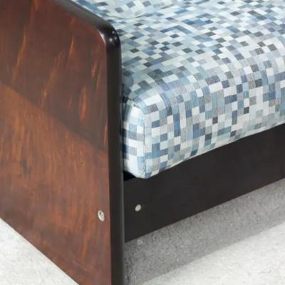 Geraldo de Barros Brazilian Modern Pair of Armchairs in Wood Fabric Geraldo de Barros 1970s