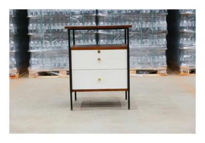 Geraldo de Barros Brazilian Modern Side Table in Metal Hardwood Formica Geraldo de Barros 1950