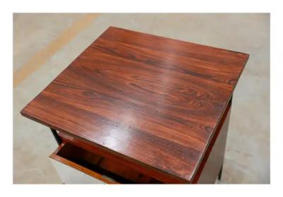 Geraldo de Barros Brazilian Modern Side Table in Metal Hardwood Formica Geraldo de Barros 1950