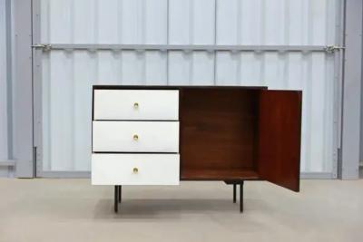 Geraldo de Barros Brazilian Modern Sideboard in Hardwood and Metal by Geraldo de Barros Brazil