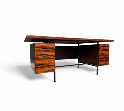 Geraldo de Barros Desk with 6 drawers in Rosewood Iron Geraldo de Barros 1950s Lot 460A