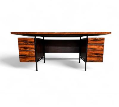 Geraldo de Barros Desk with 6 drawers in Rosewood Iron Geraldo de Barros 1950s Lot 460A