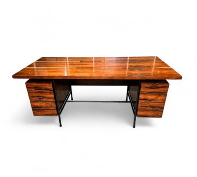 Geraldo de Barros Desk with 6 drawers in Rosewood Iron Geraldo de Barros 1950s Lot 460A