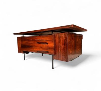 Geraldo de Barros Desk with 6 drawers in Rosewood Iron Geraldo de Barros 1950s Lot 460A