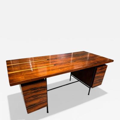 Geraldo de Barros Desk with 6 drawers in Rosewood Iron Geraldo de Barros 1950s Lot 460A