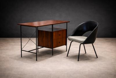Geraldo de Barros Desk with Armchair Geraldo de Barros for Unilabor 1950s