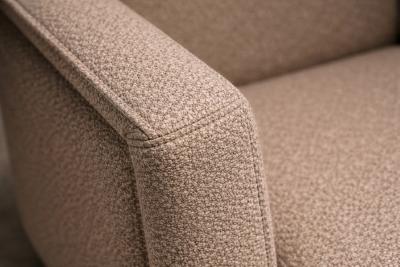 Geraldo de Barros Geraldo de Barros Pair of Armchairs in Blackened Steel Taupe Mushroom Wool