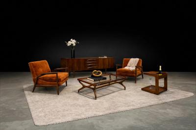 Geraldo de Barros Geraldo de Barros for Hobjeto Bar Cart Side Table in Brazilian Hardwood