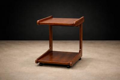 Geraldo de Barros Geraldo de Barros for Hobjeto Bar Cart Side Table in Brazilian Hardwood