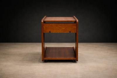 Geraldo de Barros Geraldo de Barros for Hobjeto Bar Cart Side Table in Brazilian Hardwood