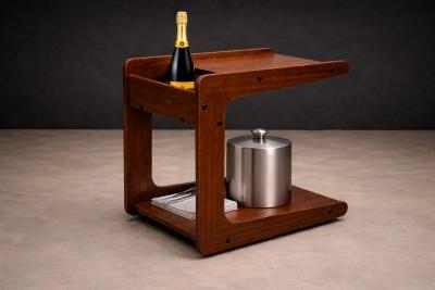 Geraldo de Barros Geraldo de Barros for Hobjeto Bar Cart Side Table in Brazilian Hardwood