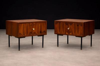 Geraldo de Barros Geraldo de Barros for Unilabor Pair of Rosewood Nightstands Brazil 1950s