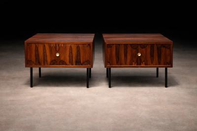 Geraldo de Barros Geraldo de Barros for Unilabor Pair of Rosewood Nightstands Brazil 1950s