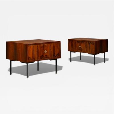 Geraldo de Barros Geraldo de Barros for Unilabor Pair of Rosewood Nightstands Brazil 1950s