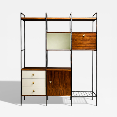 Geraldo de Barros MF 710 Rosewood Metal Bookshelf Geraldo de Barros for Unilabor c 1955