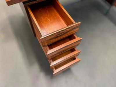 Geraldo de Barros Mid Century Modern Desk with 6 drawers in Hardwood Iron Geraldo de Barros