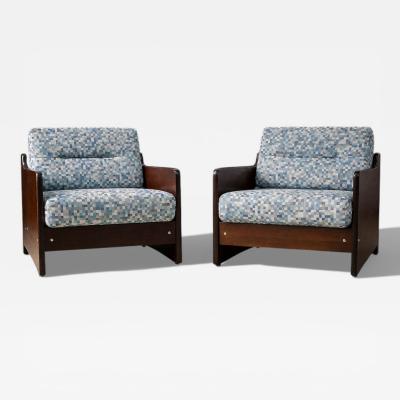 Geraldo de Barros Pair of Armchairs in Hardwood Upholstered Fabric by Geraldo de Barros Lot 73