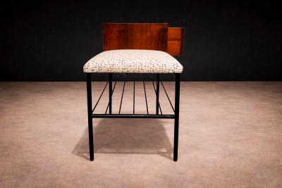 Geraldo de Barros Phone Bench in Rosewood Fabric Metal Geraldo de Barros 1950s