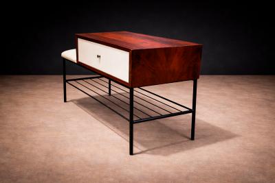Geraldo de Barros Phone Bench in Rosewood Fabric Metal Geraldo de Barros 1950s