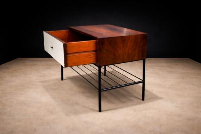 Geraldo de Barros Phone Bench in Rosewood Fabric Metal Geraldo de Barros 1950s