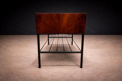 Geraldo de Barros Phone Bench in Rosewood Fabric Metal Geraldo de Barros 1950s