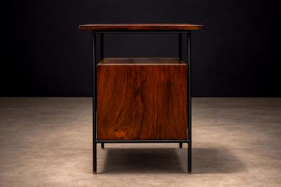 Geraldo de Barros Side Table in Metal Rosewood and Formica Geraldo de Barros for Unilabor 1950s