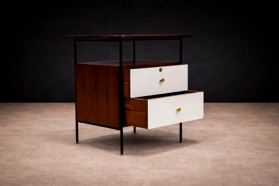 Geraldo de Barros Side Table in Metal Rosewood and Formica Geraldo de Barros for Unilabor 1950s