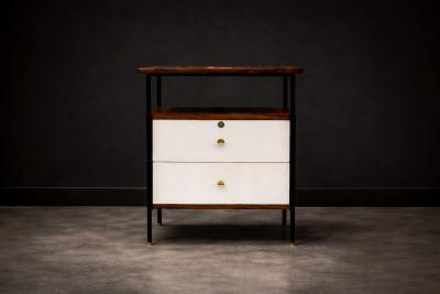 Geraldo de Barros Side Table in Metal Rosewood and Formica Geraldo de Barros for Unilabor 1950s