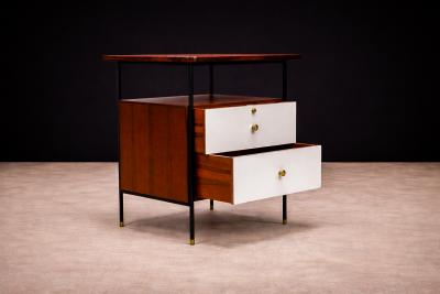 Geraldo de Barros Side Table in Metal Rosewood and Formica Geraldo de Barros for Unilabor 1950s