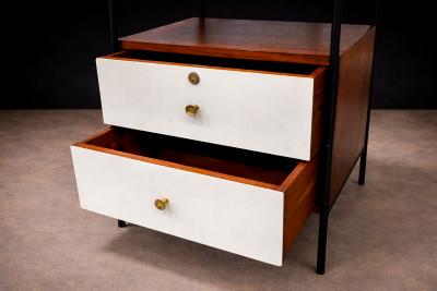 Geraldo de Barros Side Table in Metal Rosewood and Formica Geraldo de Barros for Unilabor 1950s