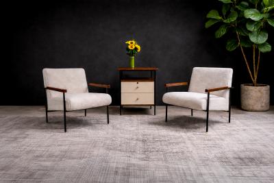 Geraldo de Barros Side Table in Metal Rosewood and Formica Geraldo de Barros for Unilabor 1950s