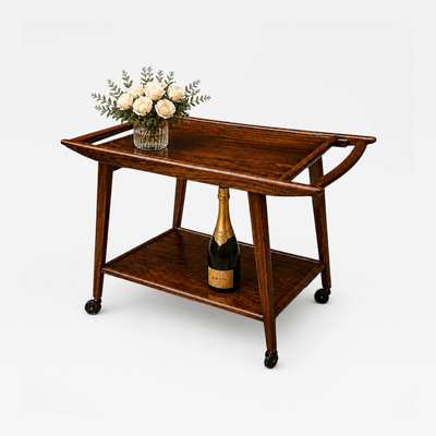 Geraldo de Barros for Unilabor Rosewood Bar Cart Brazil 1960s