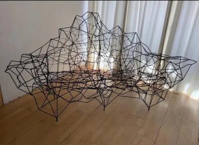 Gerard Coquelin French Artist Wrought Iron Nylon Sculpture Sofa or Canape Ron Arad