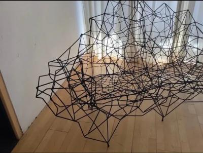 Gerard Coquelin French Artist Wrought Iron Nylon Sculpture Sofa or Canape Ron Arad