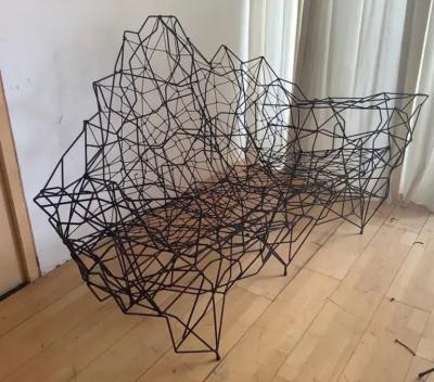 Gerard Coquelin French Artist Wrought Iron Nylon Sculpture Sofa or Canape Ron Arad