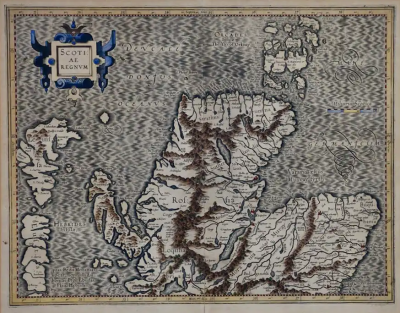 Gerard Mercator Northern Scotland A 16th Century Hand colored Map by Mercator