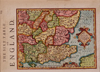 Gerard Mercator Southeastern England A 17th Century Hand Colored Map by Mercator and Hondius