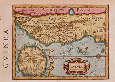 Gerard Mercator West Africa A 17th Century Hand Colored Map by Mercator Hondius
